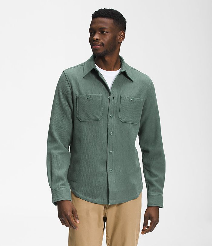 Camisa The North Face Hombre Valley Twill Flannel Verde - Peru 35971OVNQ